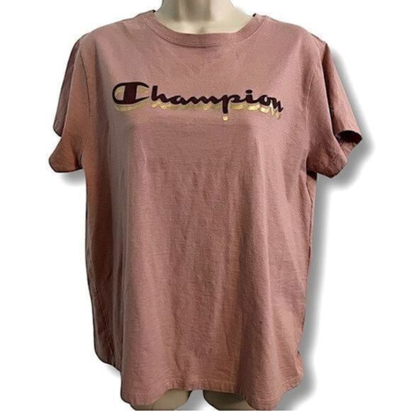 Champion Dusty Pink Short Sleeve T-Shirt. Tag says Large- fits like a medium. - Picture 1 of 4